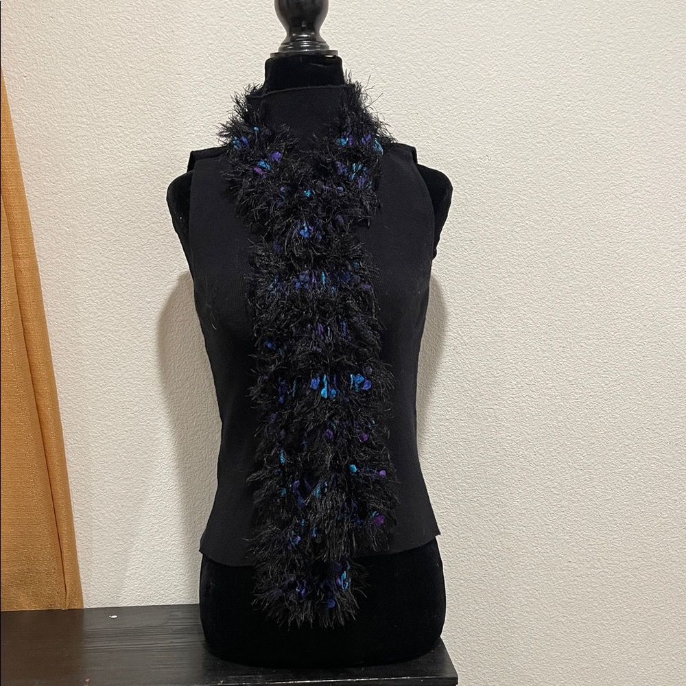 Elegant Black and Blue Women's Scarf